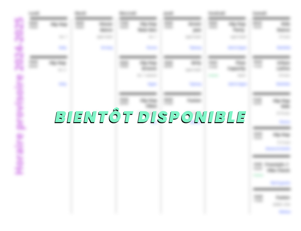 Horaire bientôt disponible